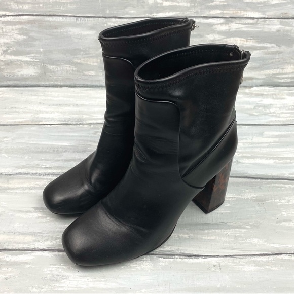 Charles by Charles David Black Chunky Block Heel Boots Trudy Ankle Boot 7.5M - Picture 7 of 16